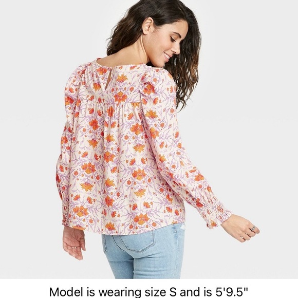 Universal Thread Women’s Small Floral Top 70s NWT Groovy Festival Hippie Love - Picture 4 of 7